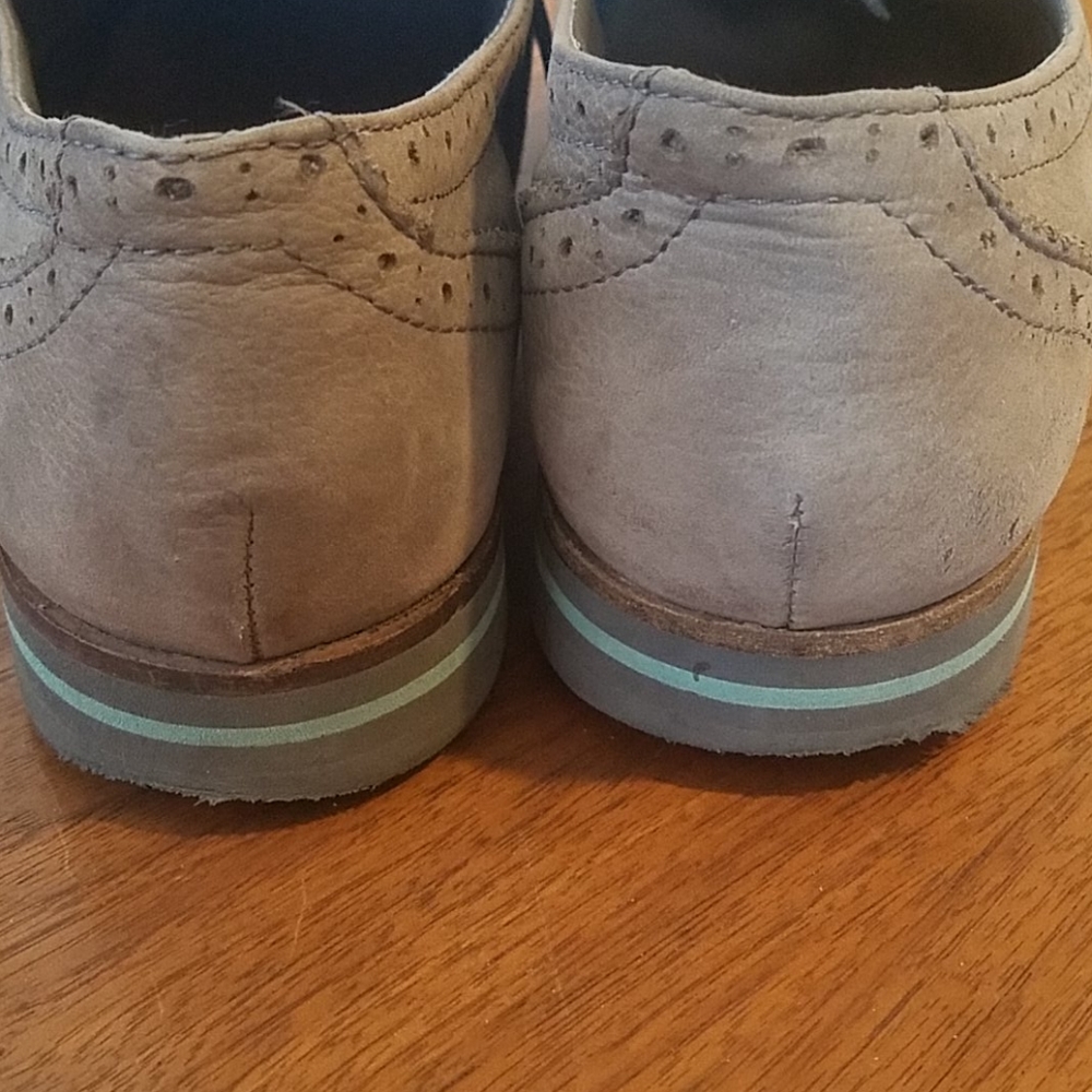 Gianni Bini Light Gray Suede Wingtip Loafers - Picture 2 of 8